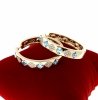 sz183  Kolczyki złote pozłacane 14k wiszące koła 3,5cm Austrian Crystal